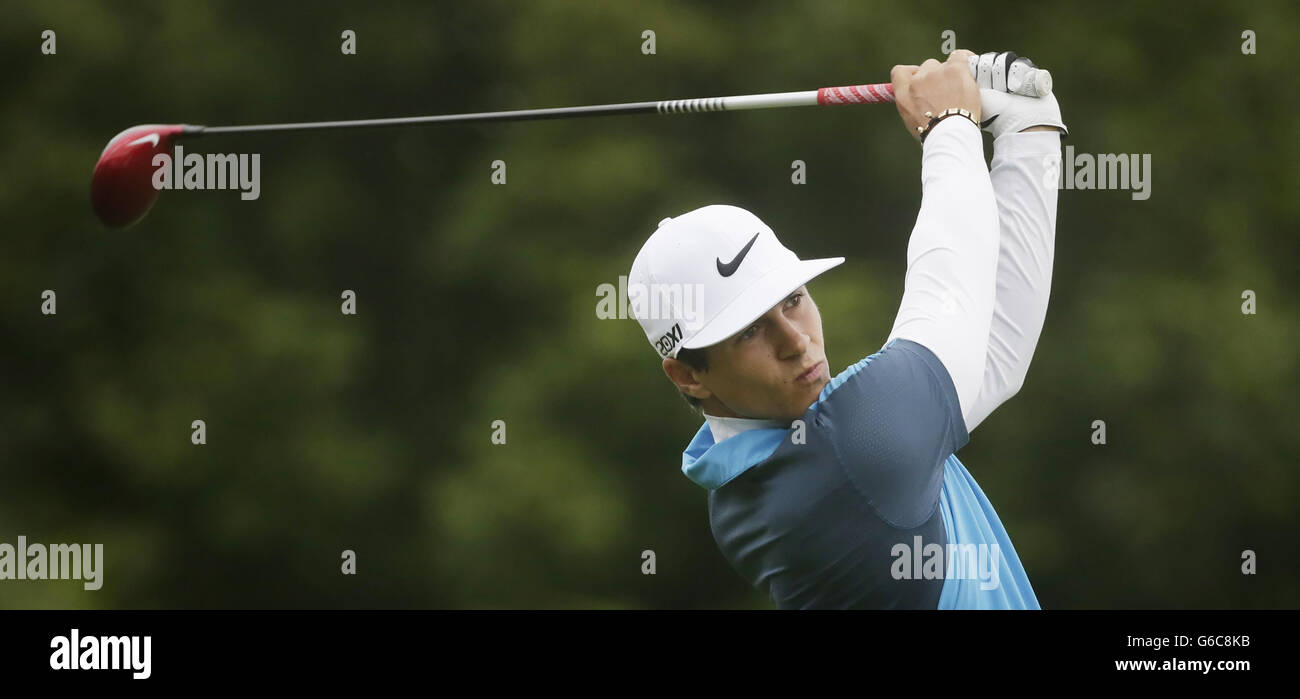 Thorbjorn Olesen in Danimarca durante il primo giorno dei 2013 Johnnie Walker Championships a Gleneagles, Perthshire. PREMERE ASSOCIAZIONE foto. Data immagine: Giovedì 22 agosto 2013. Vedi PA storia GOLF Gleneagles. Il credito fotografico dovrebbe essere: Danny Lawson/PA Wire. RESTRIZIONI: L'uso è soggetto a limitazioni. Nessun uso commerciale. Foto Stock