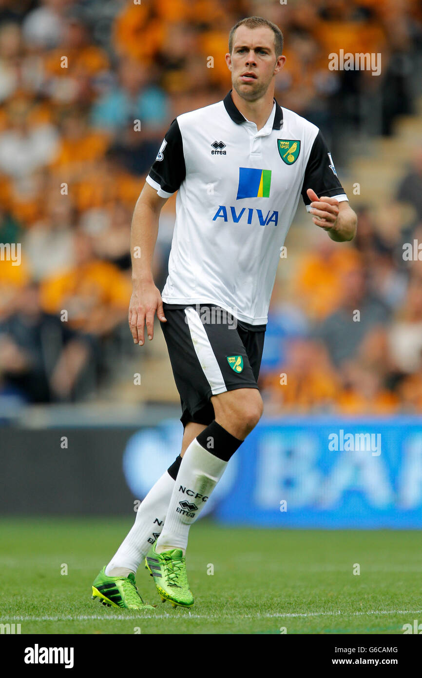 Calcio - Barclays Premier League - Hull City Tigers / Norwich City - KC Stadium. Steven Whittaker di Norwich City durante la partita della Barclays Premier League al KC Stadium di Hull. Foto Stock