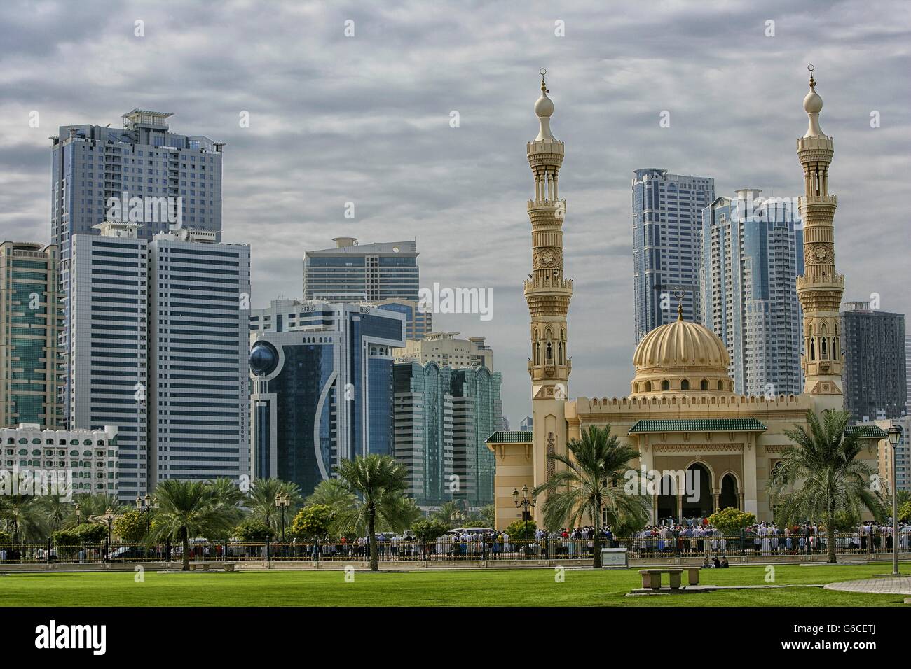 Emirati Arabi Uniti, Sharjah, Al Noor moschea, Foto Stock