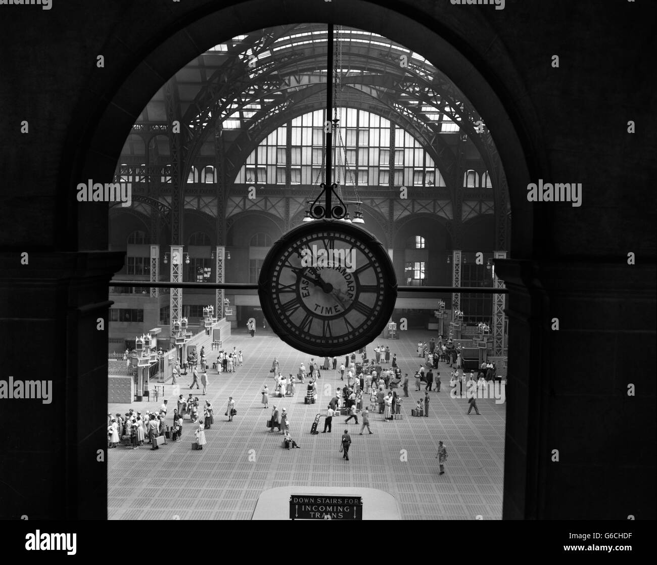 Degli anni Cinquanta in Pennsylvania Orologio stazione NEW YORK CITY BUILDING demolita nel 1966 NEW YORK NY USA Foto Stock