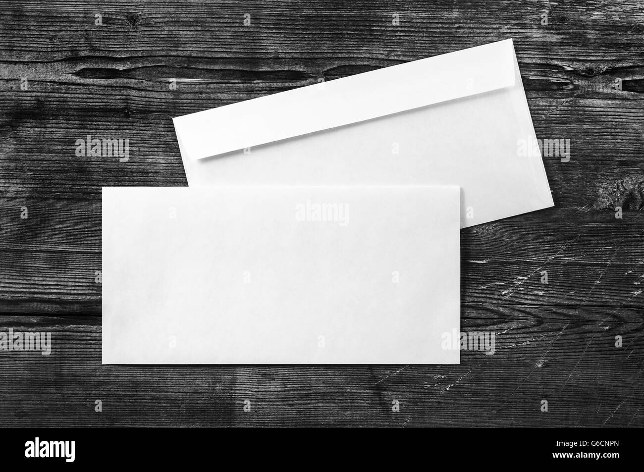 Vuoto bianco buste di carta Foto Stock