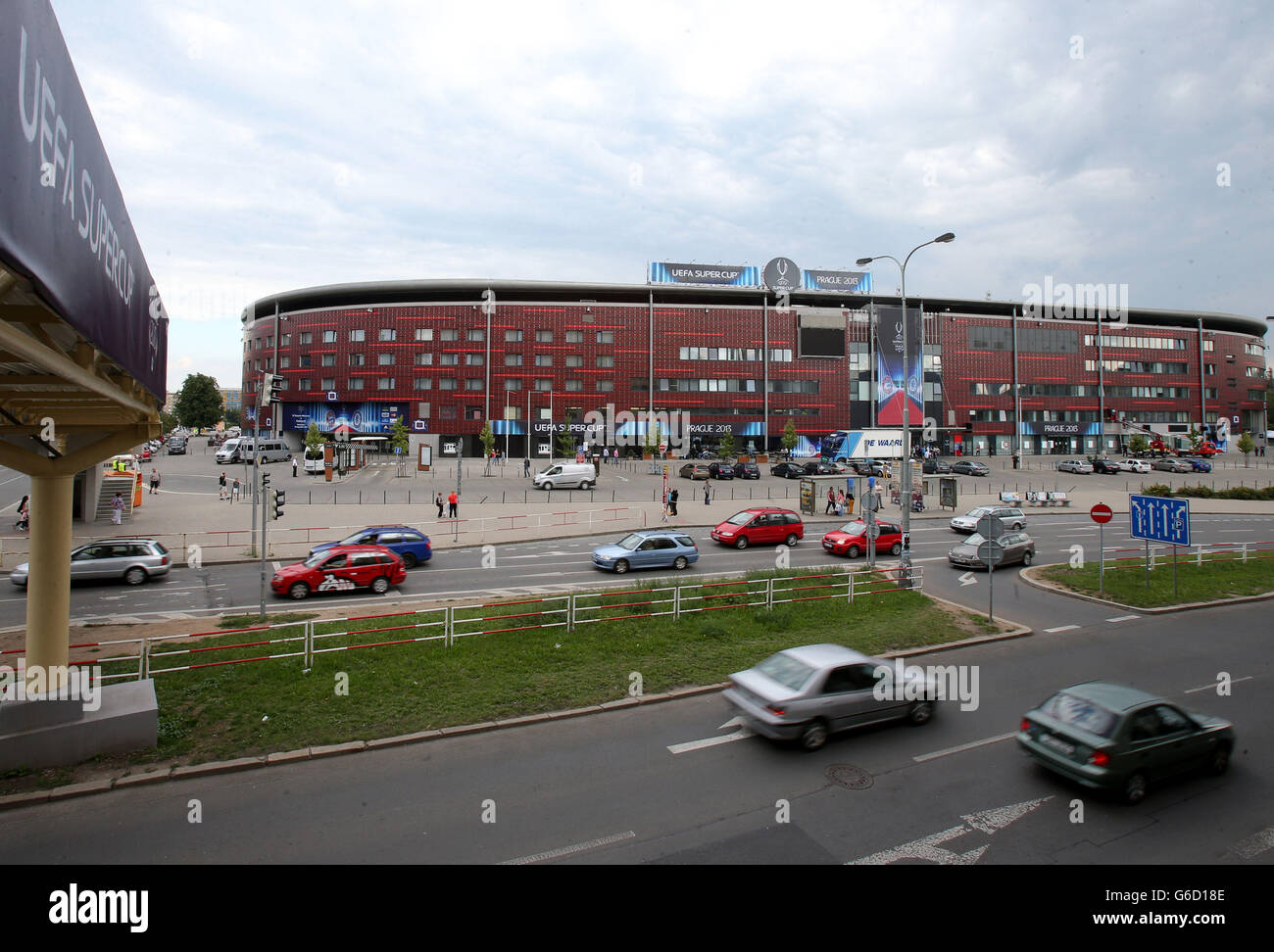 Vista generale dello Stadion Eden di Praga, Repubblica Ceca. Foto Stock