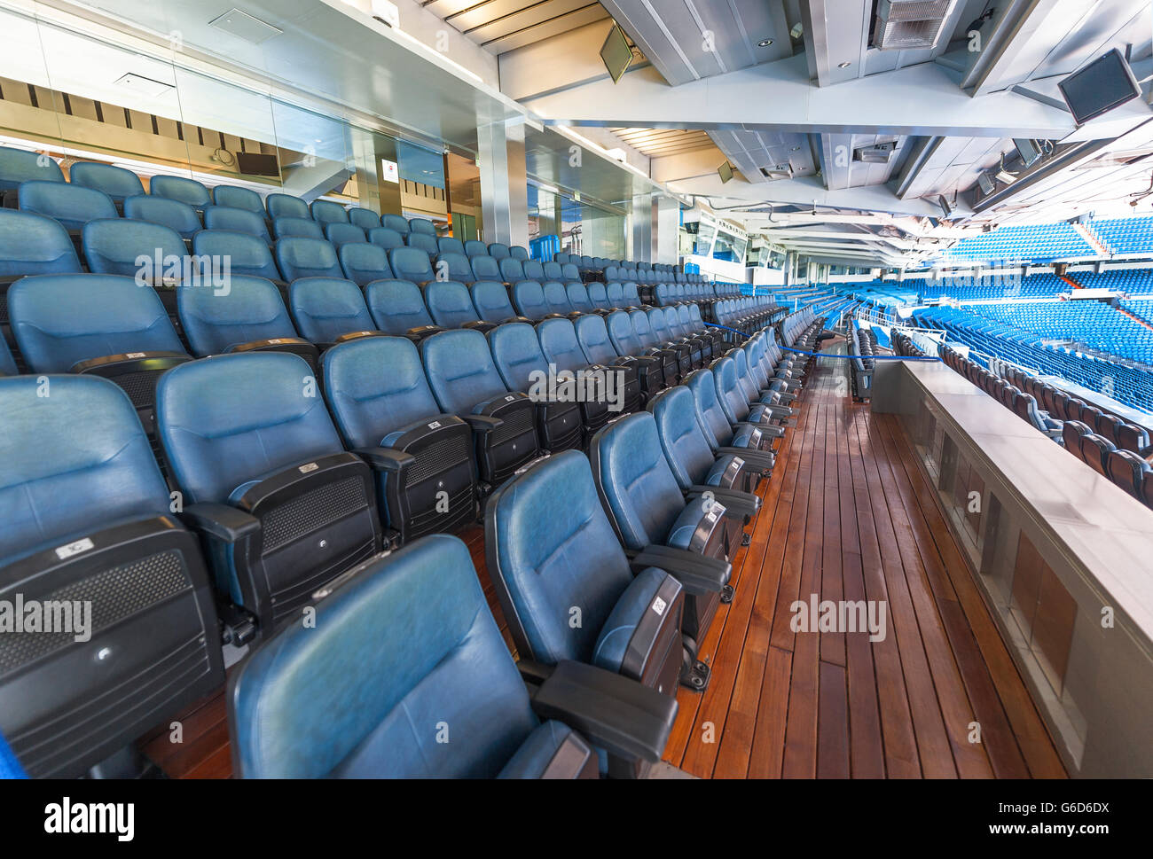 La visita allo stadio Santiago Bernabeu Foto Stock