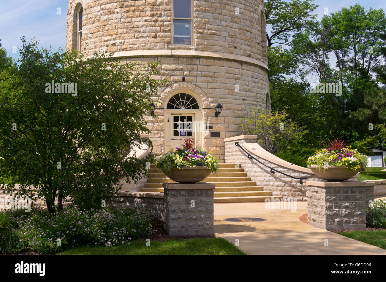 Molle occidentale storica torre di acqua sul registro nazionale dei luoghi storici nel sobborgo di Chicago in Illinois contea di Cook Foto Stock