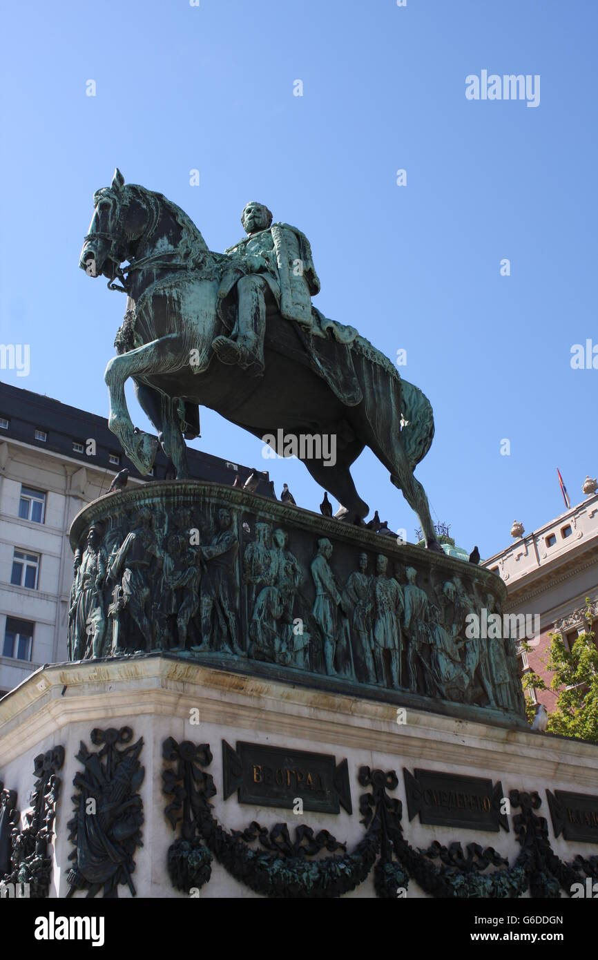 Statua del principe Michele (Spomenik Knezu Mihailu) Foto Stock