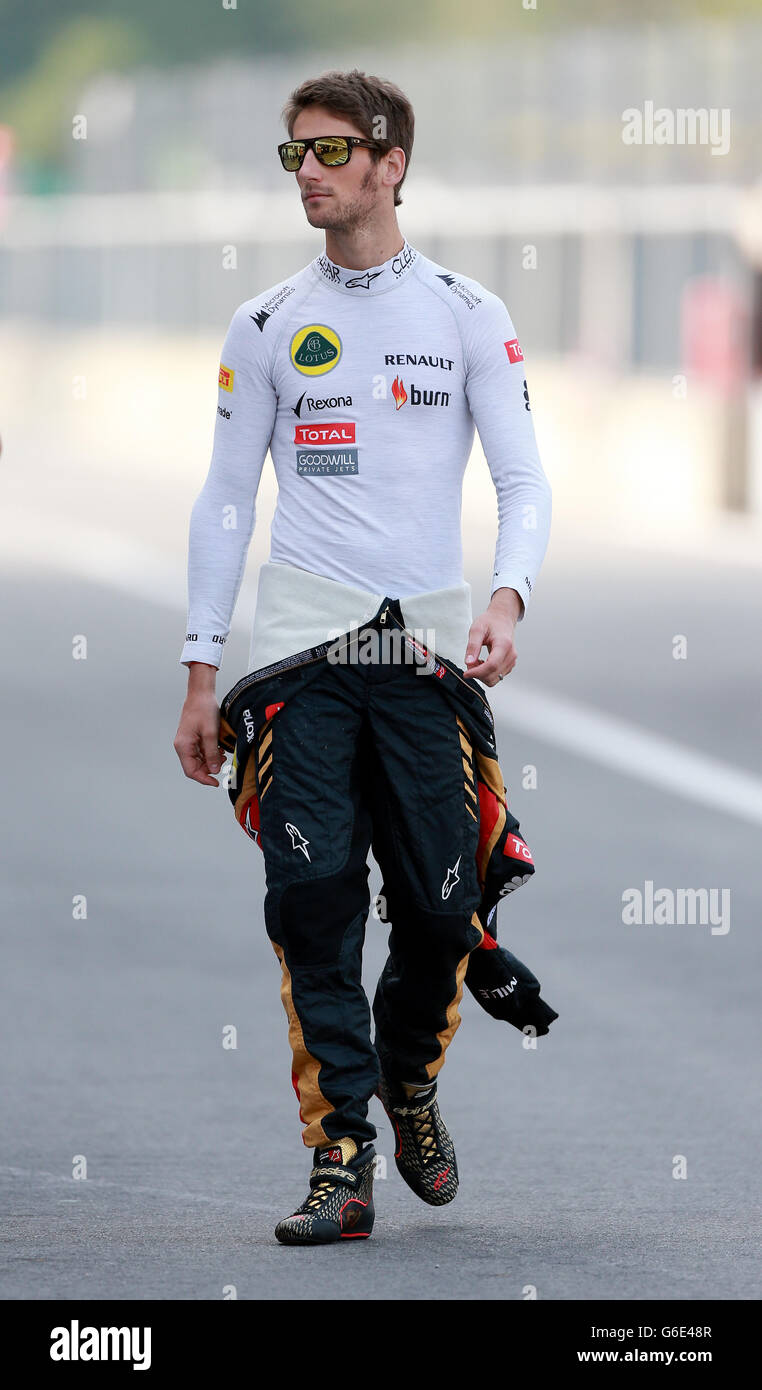 Lotus Romain Grosjean durante la giornata di prove libere per il Gran Premio d’Italia 2013 all’Autodromo di Monza, Italia. Foto Stock