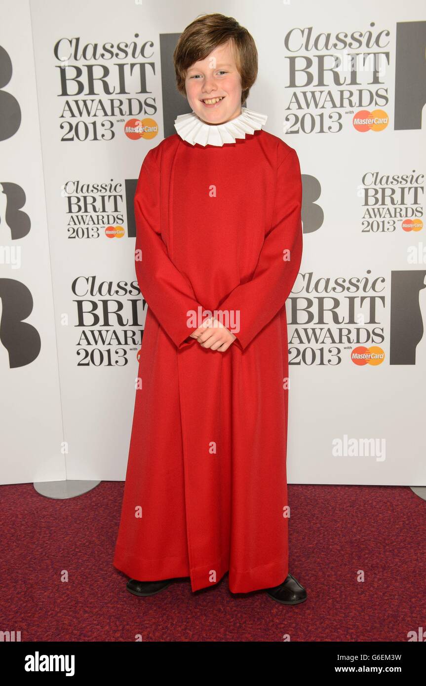 Jack Topping nella sala stampa del Classic Brit Awards 2013, Royal Albert Hall, Kensington Gore, Londra. Foto Stock