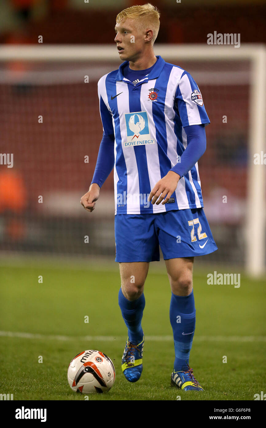 Calcio - Johnstone's Paint Trophy - secondo turno - Sheffield United v Hartlepool - Bramall Lane. Darren Holden, Hartlepool. Foto Stock