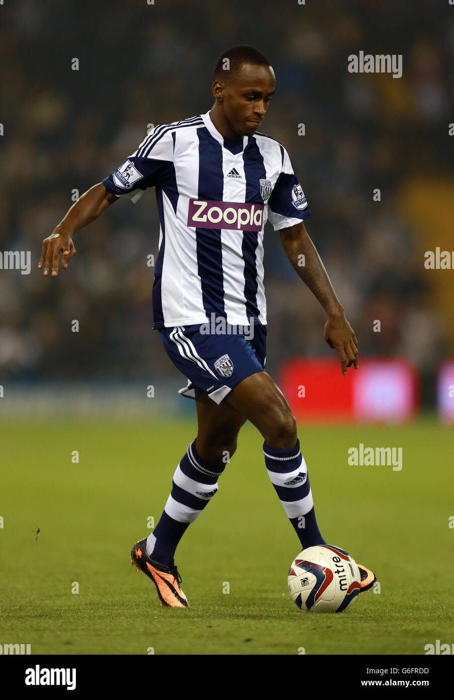 West Bromwich Albion's Saido Berahino durante la Capital One Cup, terza partita ai Hawthorns, West Bromwich. Foto Stock