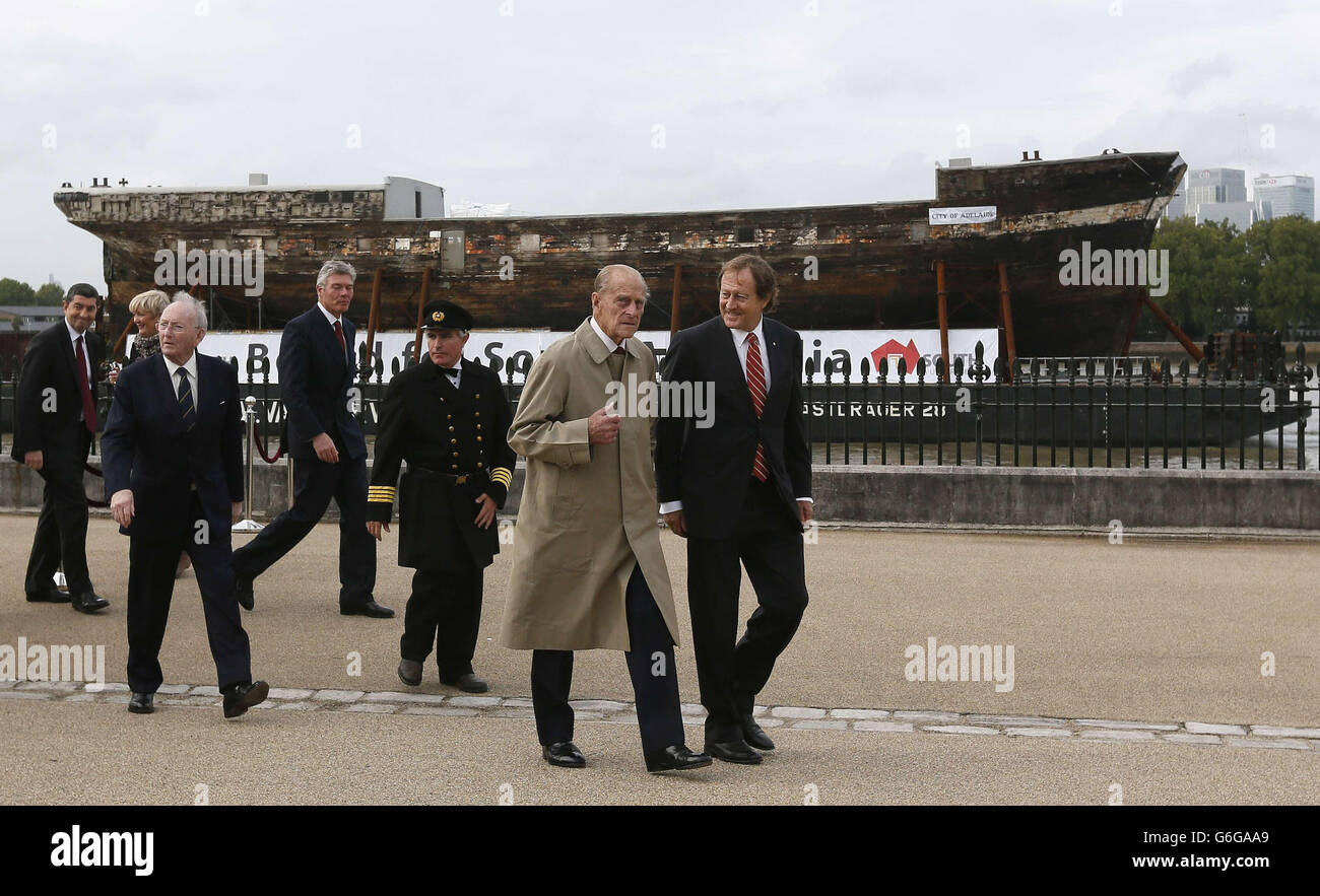 Il duca assiste la ridenominazione di cerimonia per nave Foto Stock