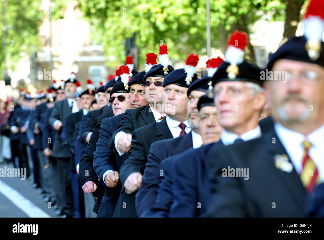 Ex Fusiliers marzo su Westminster Foto Stock