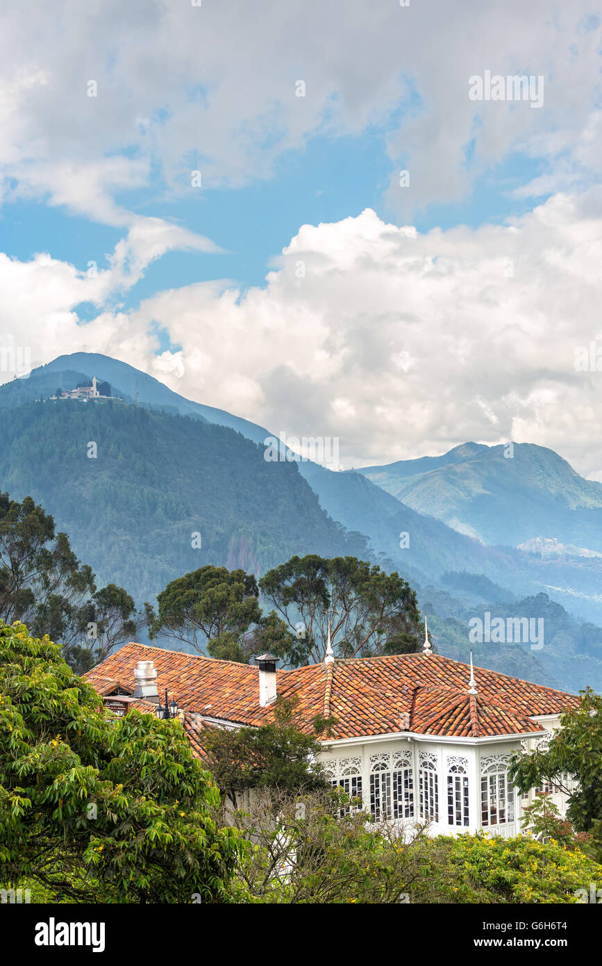 Vista dalla montagna di Monserrate a Bogotà, Colombia Foto Stock