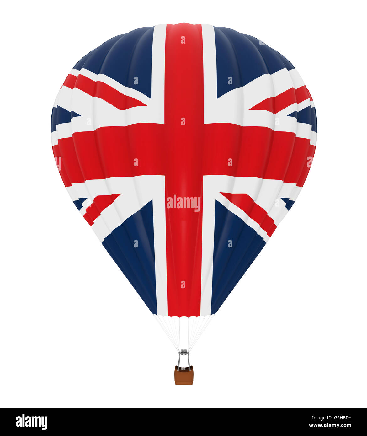 In mongolfiera ad aria calda con la bandiera del Regno Unito Foto Stock