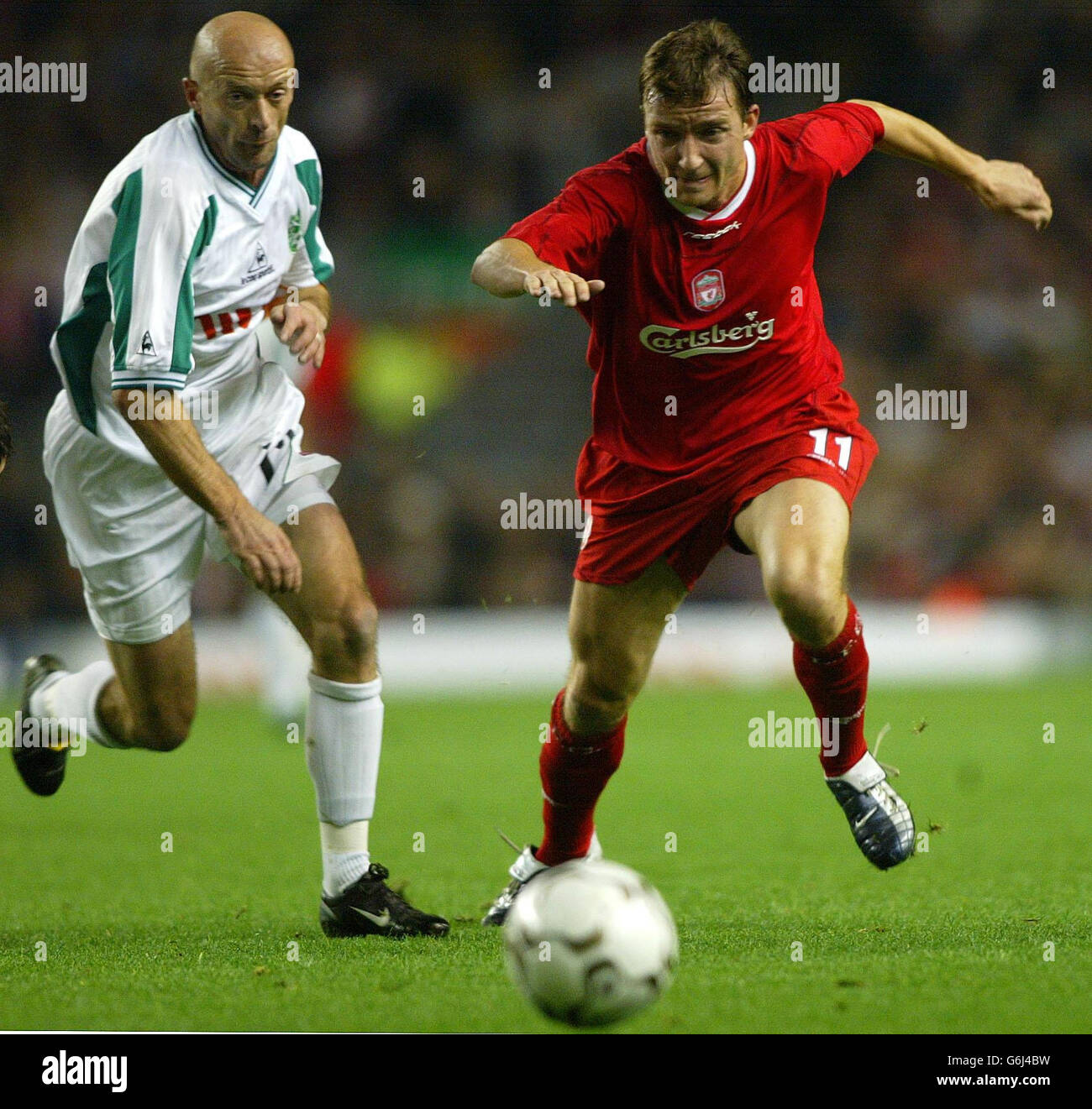 Smicer Liverpool v Lubiana Foto Stock