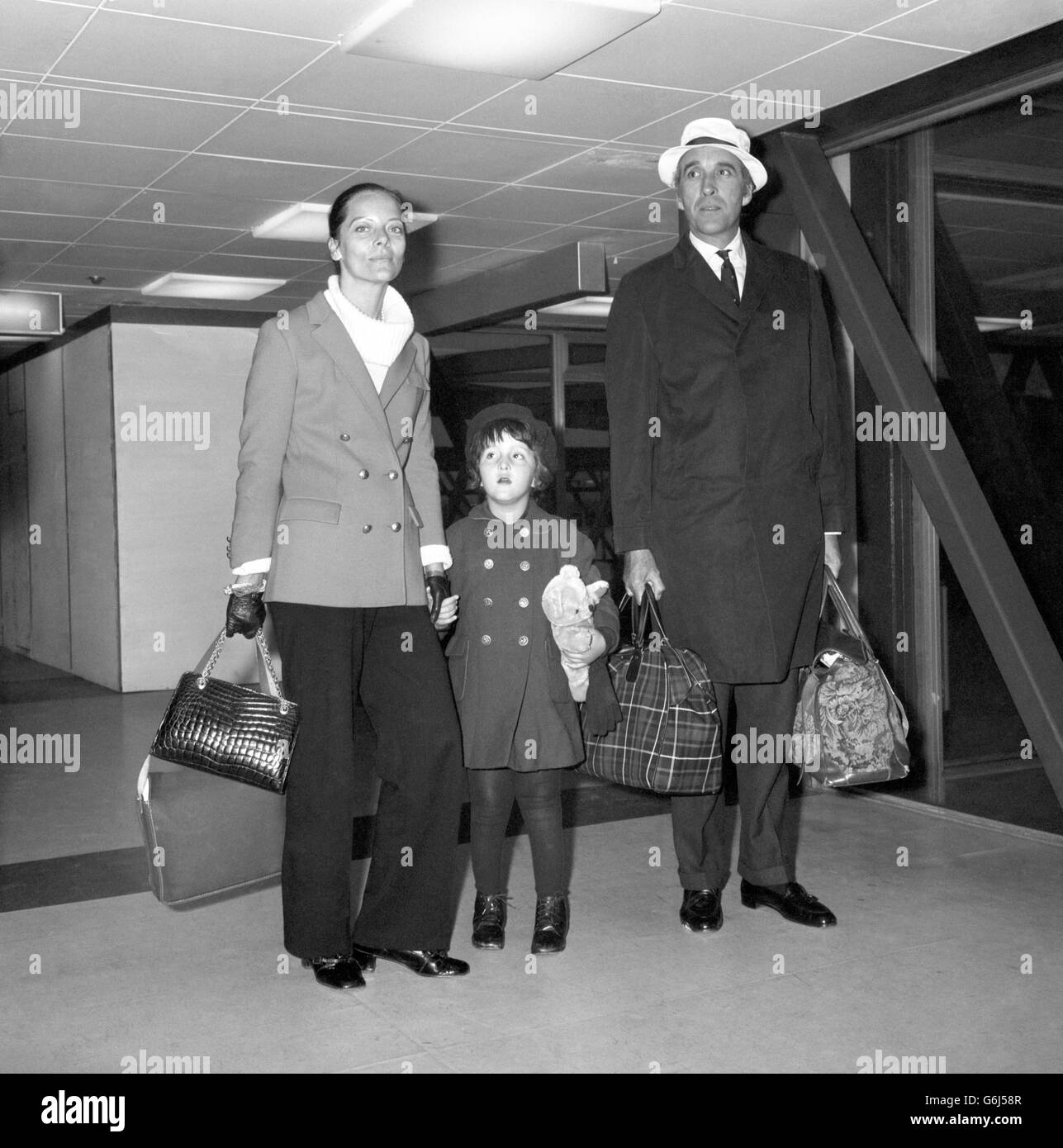Film - Attore Christopher Lee - Aeroporto di Heathrow, Londra Foto Stock