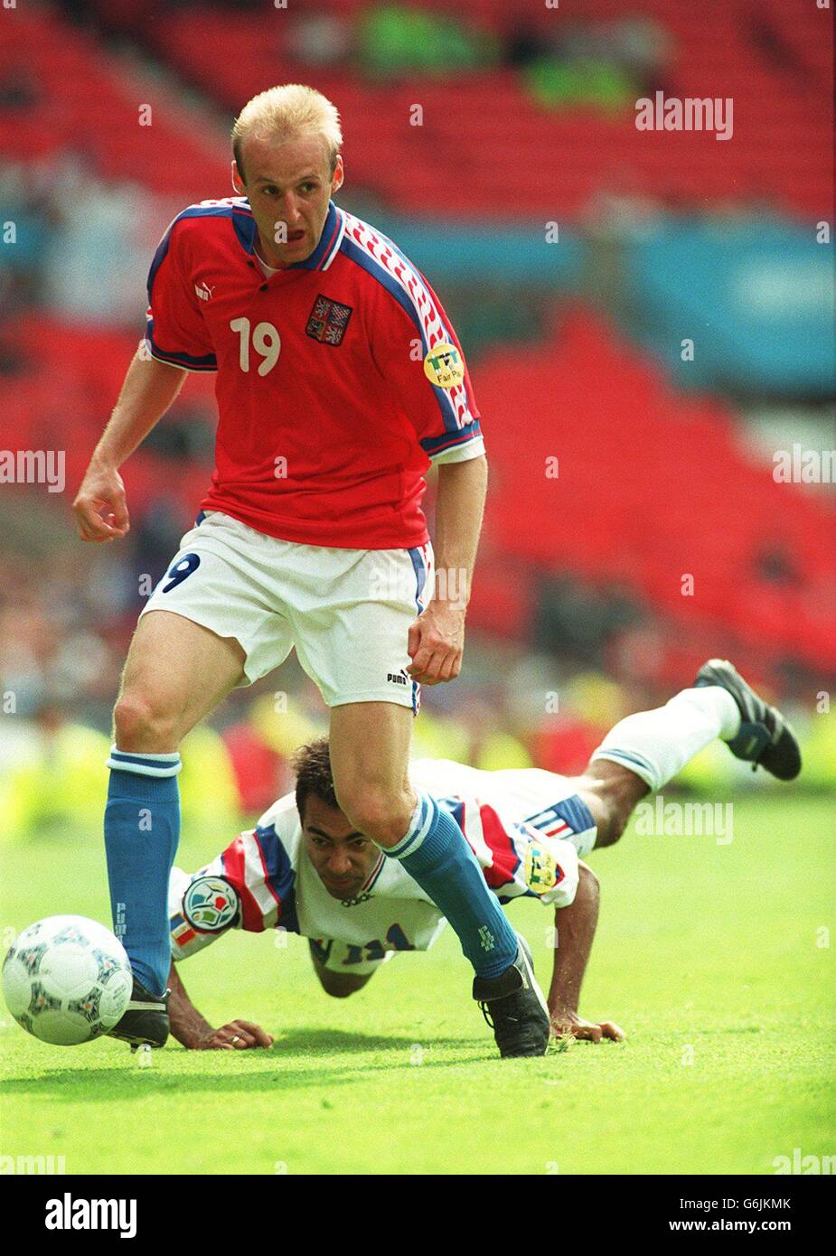 Francia v Repubblica Ceca, Euro 96 semi finale, calcio Foto Stock