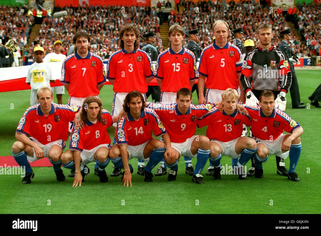 Calcio-Euro 96 finale. Repubblica Ceca / Germania a Wembley. Gruppo di Rep  ceco Foto stock - Alamy