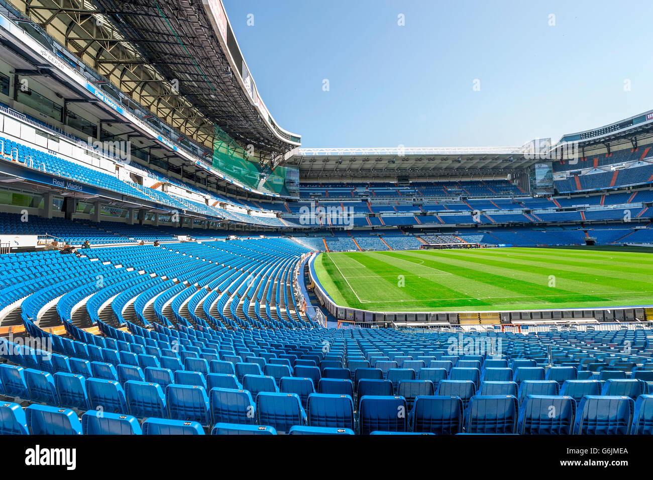La visita allo stadio Santiago Bernabeu Foto Stock