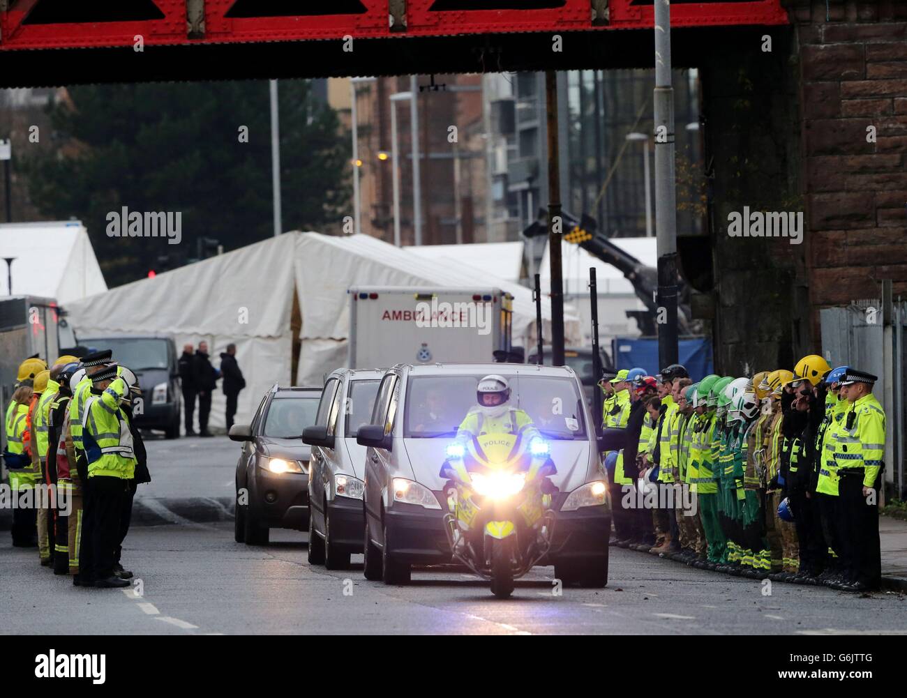 Glasgow Elicottero incidente Foto Stock