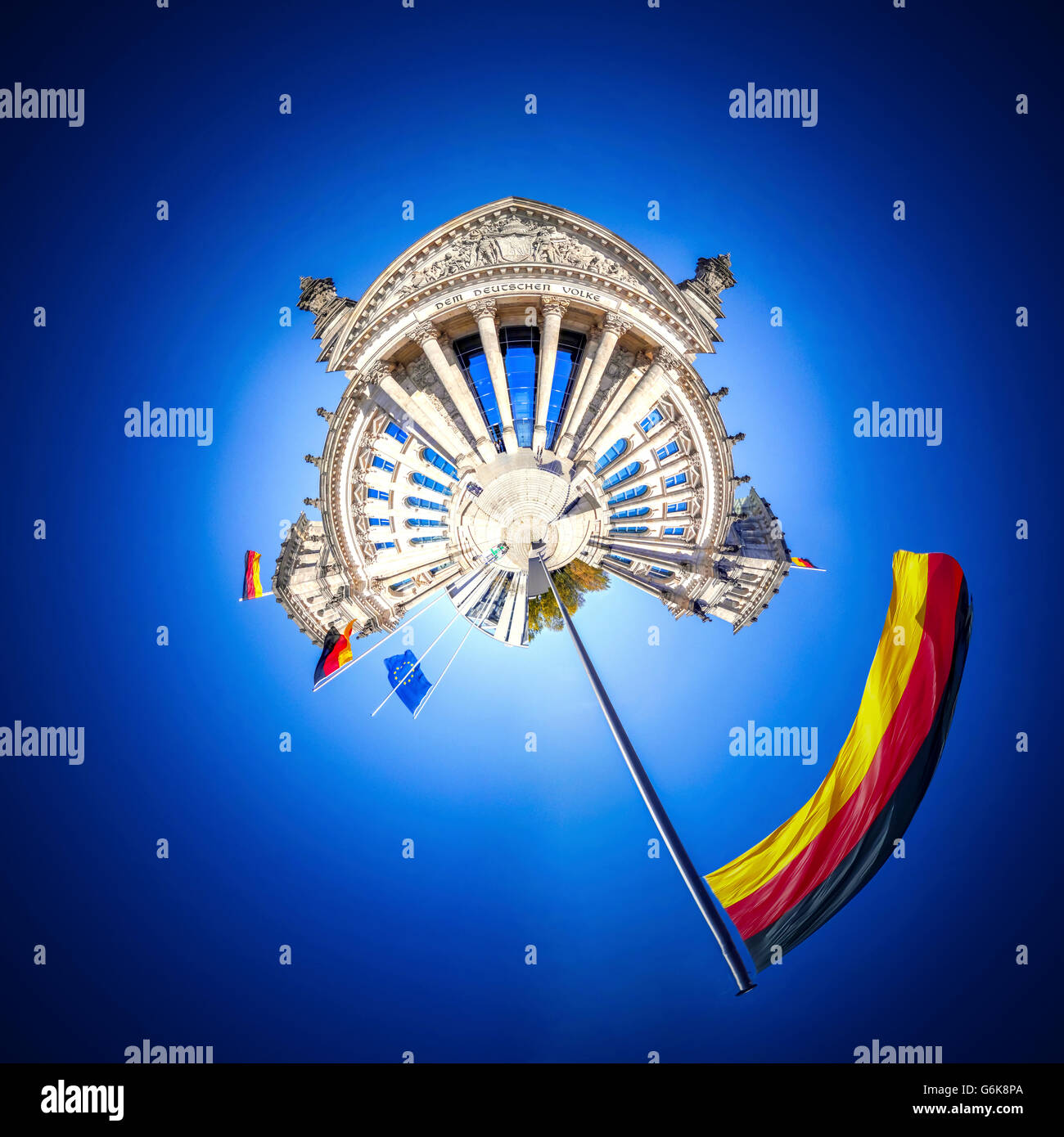 Germania, Berlino, Reichstag, panorama sferica Foto Stock