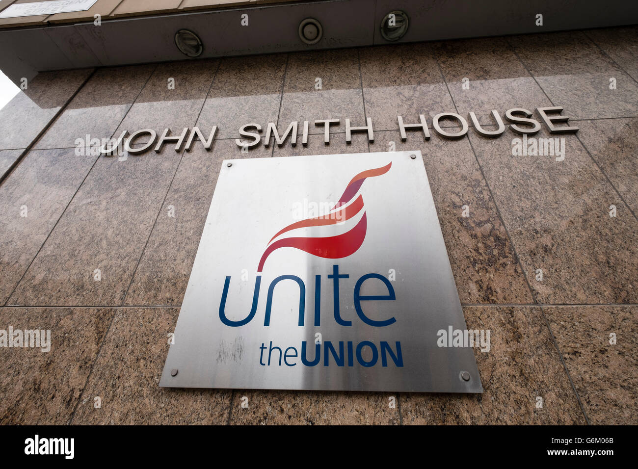 Dettaglio di John Smith House sede dell Unione uniscono a Glasgow, Scotland, Regno Unito Foto Stock
