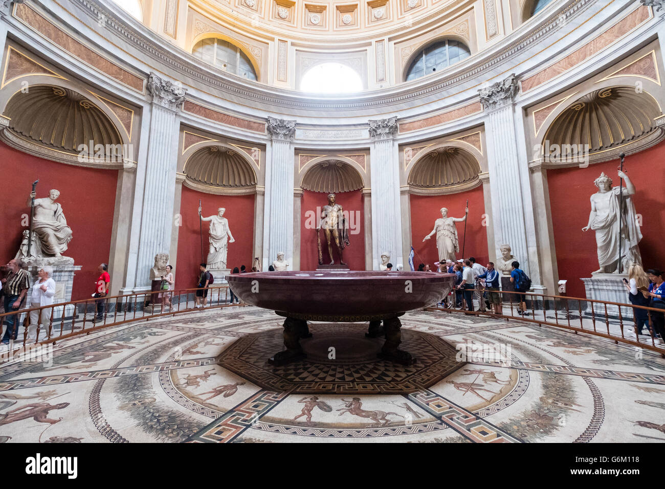 La sala rotonda (Sala Rotonda) nei Musei Vaticani a Roma, Italia Foto Stock