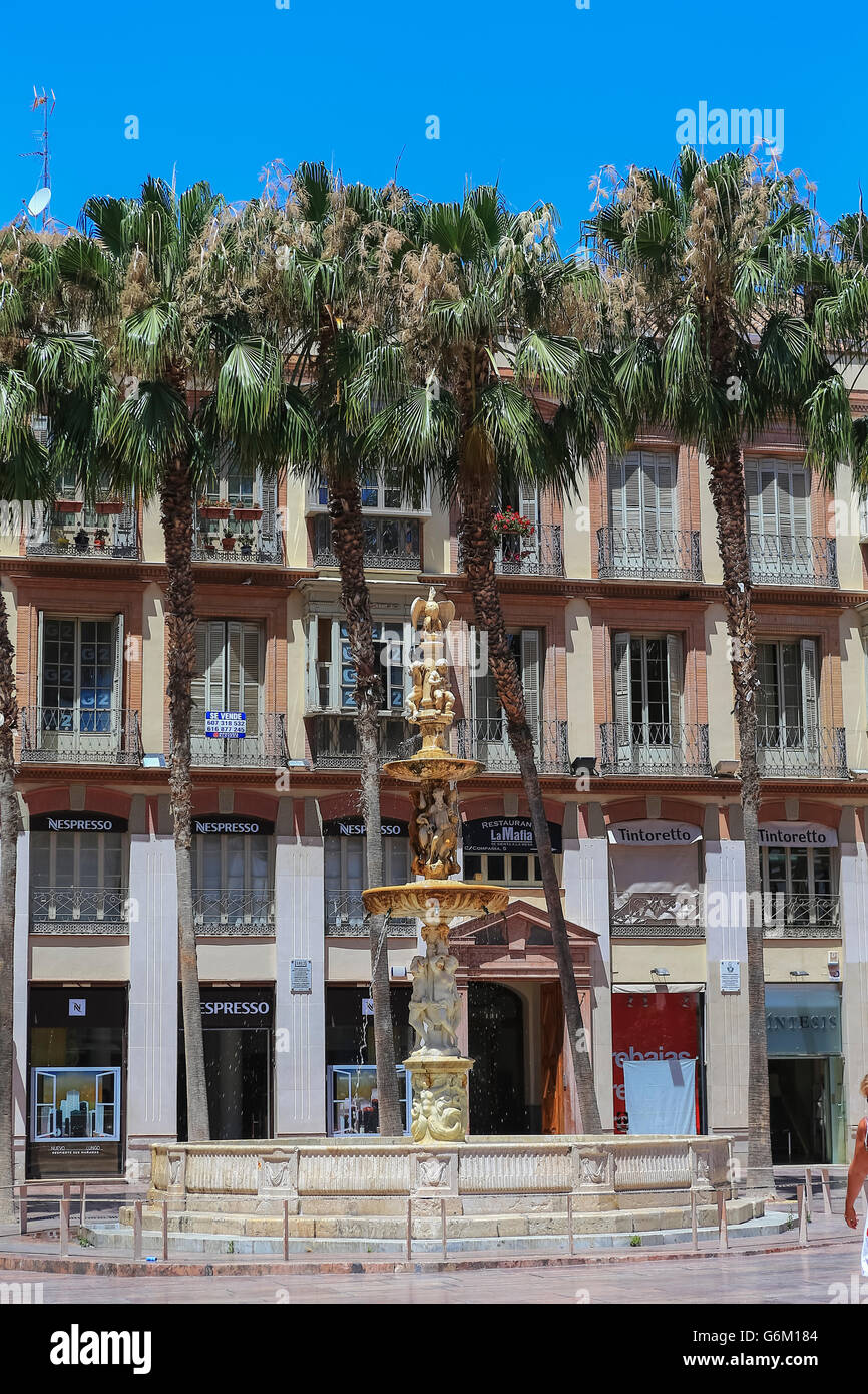 Architettura e i monumenti del centro di Malaga, Spagna Foto Stock