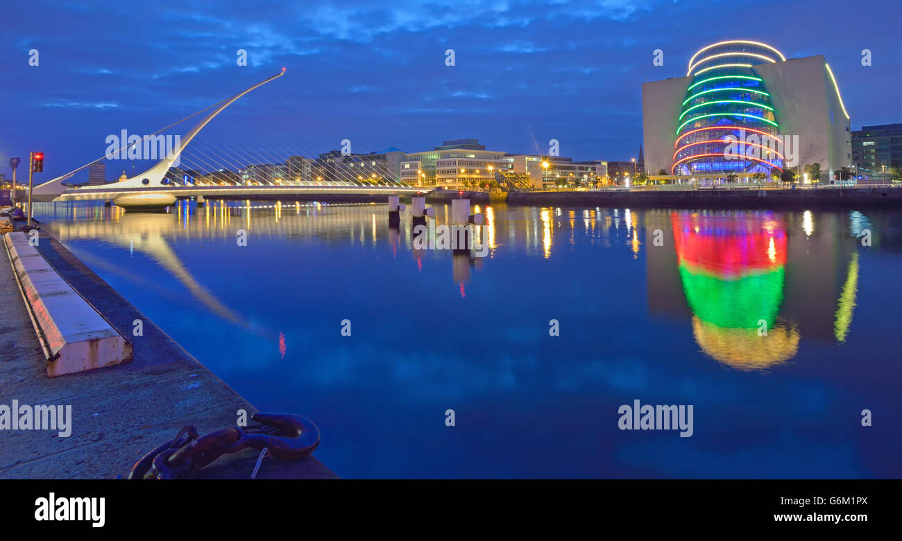 La Samuel Beckett ponte sul fiume Liffey a Dublino, Irlanda. Foto Stock