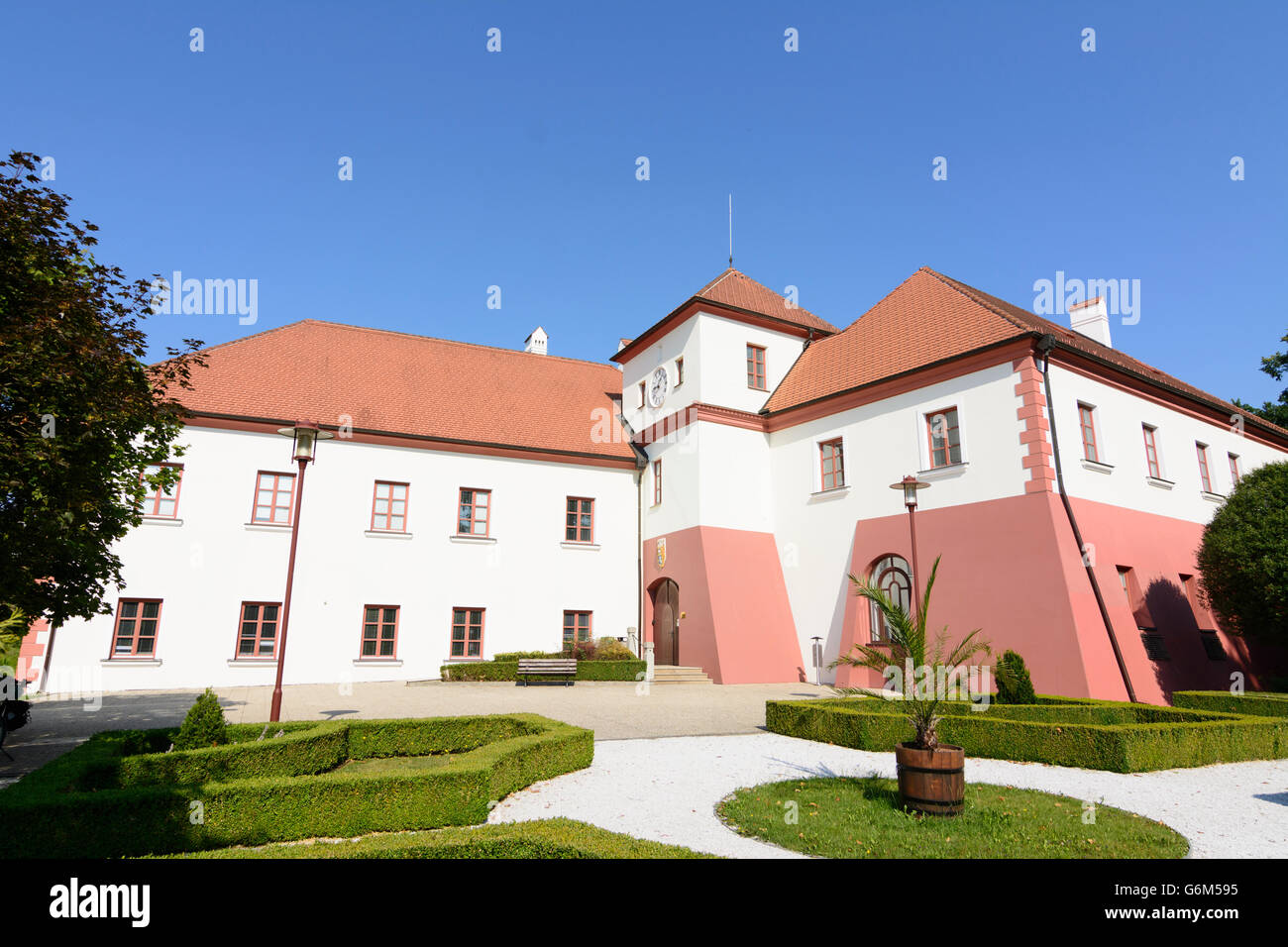 Centrale nucleare di Temelin : Visitor Center in un castello, Temelin, Repubblica Ceca, Jihocesky, Südböhmen, Boemia del Sud, Foto Stock