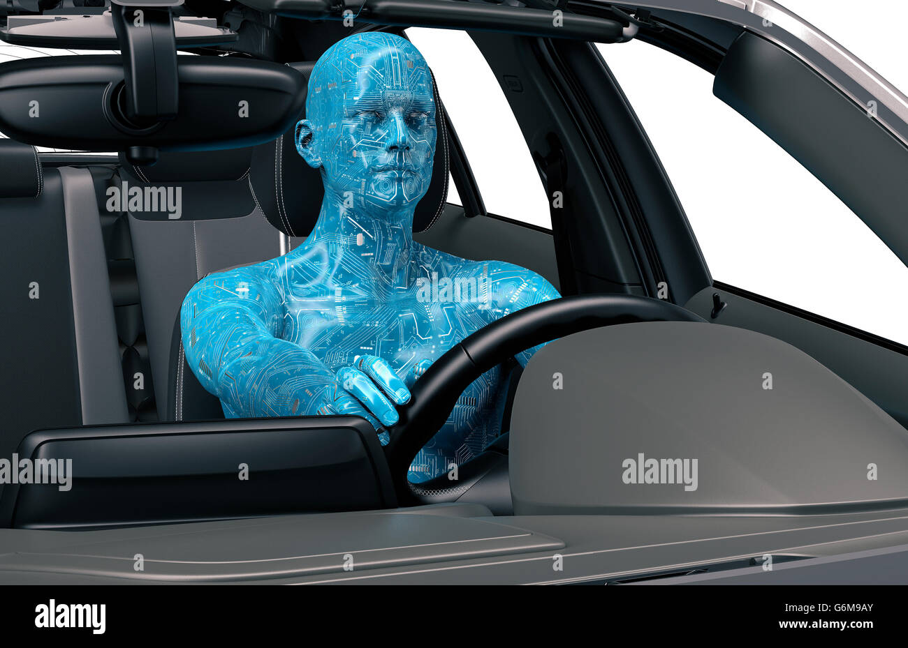Concetto di un auto-guida auto moderne , 3d illustrazione Foto Stock