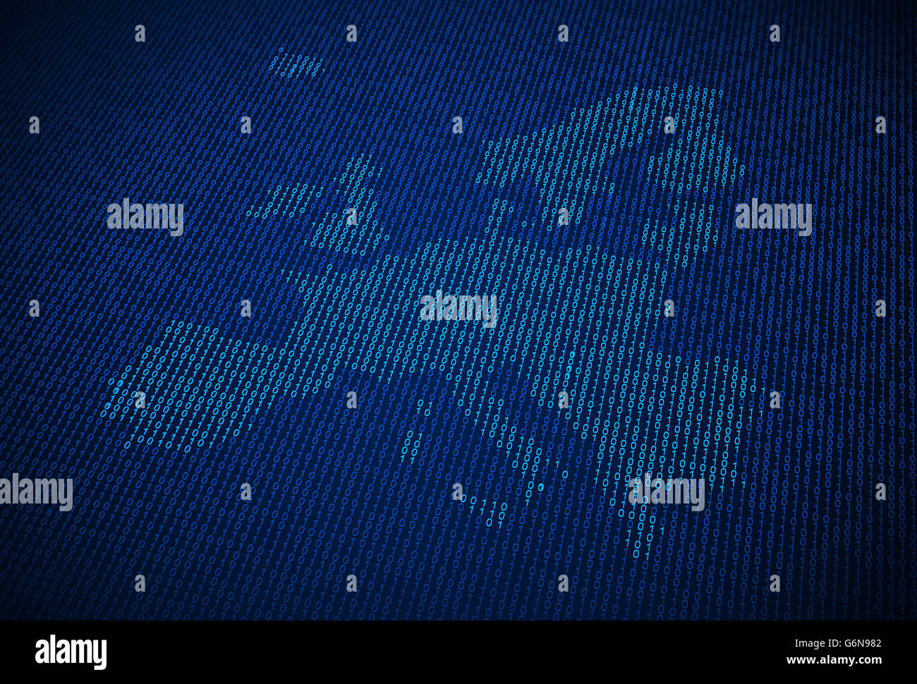 Unione Europea mappa fatta al di fuori del codice binario Foto Stock