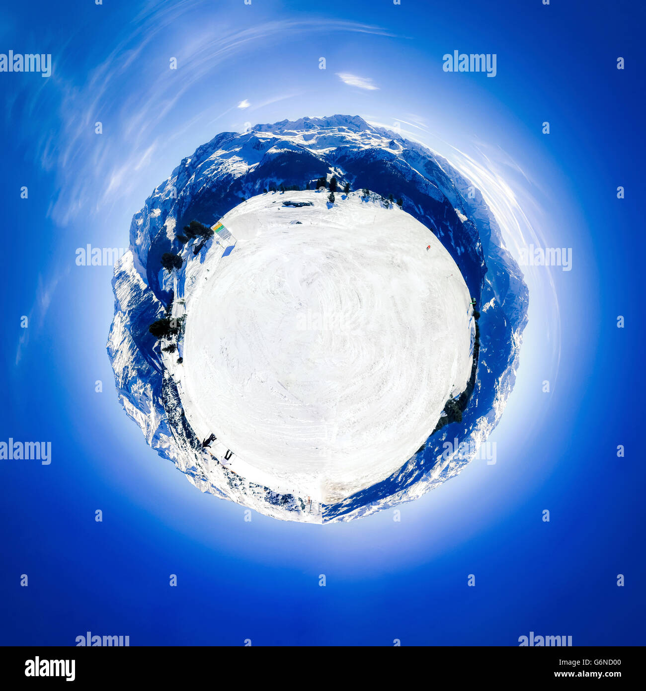 Austria, Mayrhofen, Zillertalarena, panorama sferica Foto Stock