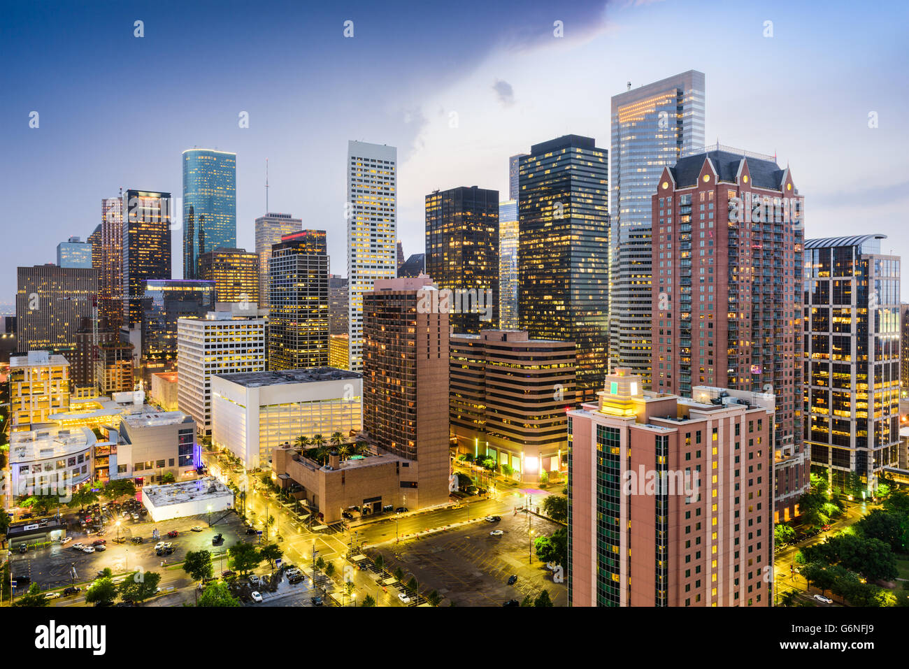 Houston, Texas, Stati Uniti d'America downtown skyline della citta'. Foto Stock