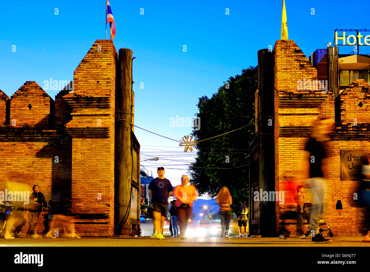 Tha Phae Gate, Chiang Mai, Thailandia Foto Stock