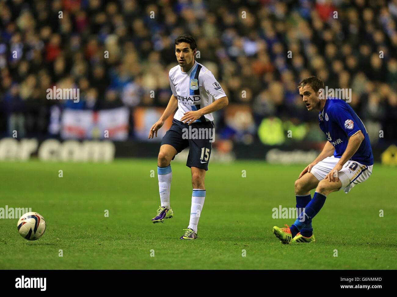 Calcio - Capital One Cup - Quarter Final - Leicester City / Manchester City - King Power Stadium. Gonzalez Jesus Navas, Manchester City Foto Stock