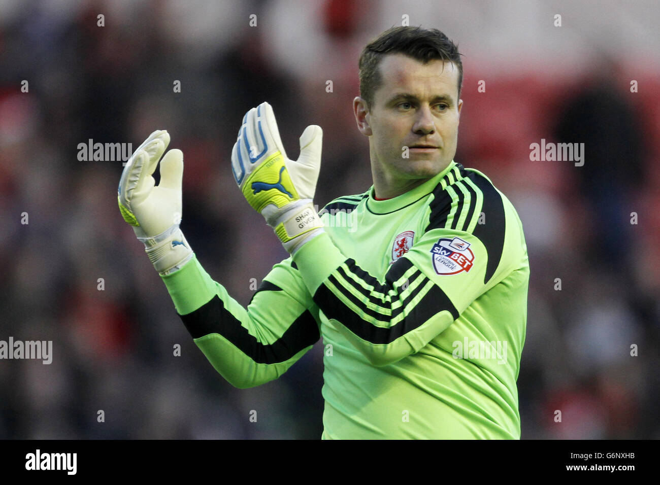 Calcio - Campionato Sky Bet - Middlesbrough v Burnley - il Riverside Stadium. Shay dato, portiere di Middlesbrough Foto Stock