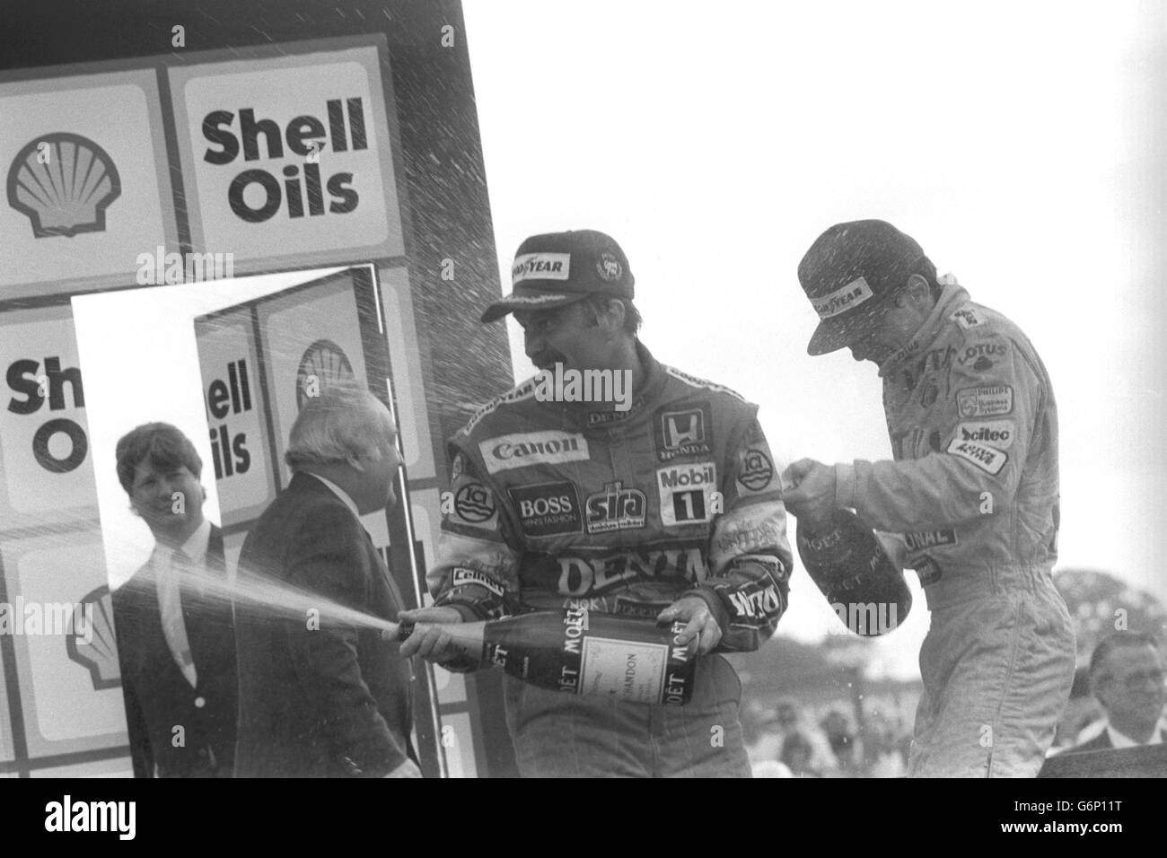 Motor Racing - British Grand Prix - Nigel Mansell e Ayrton Senna Foto Stock