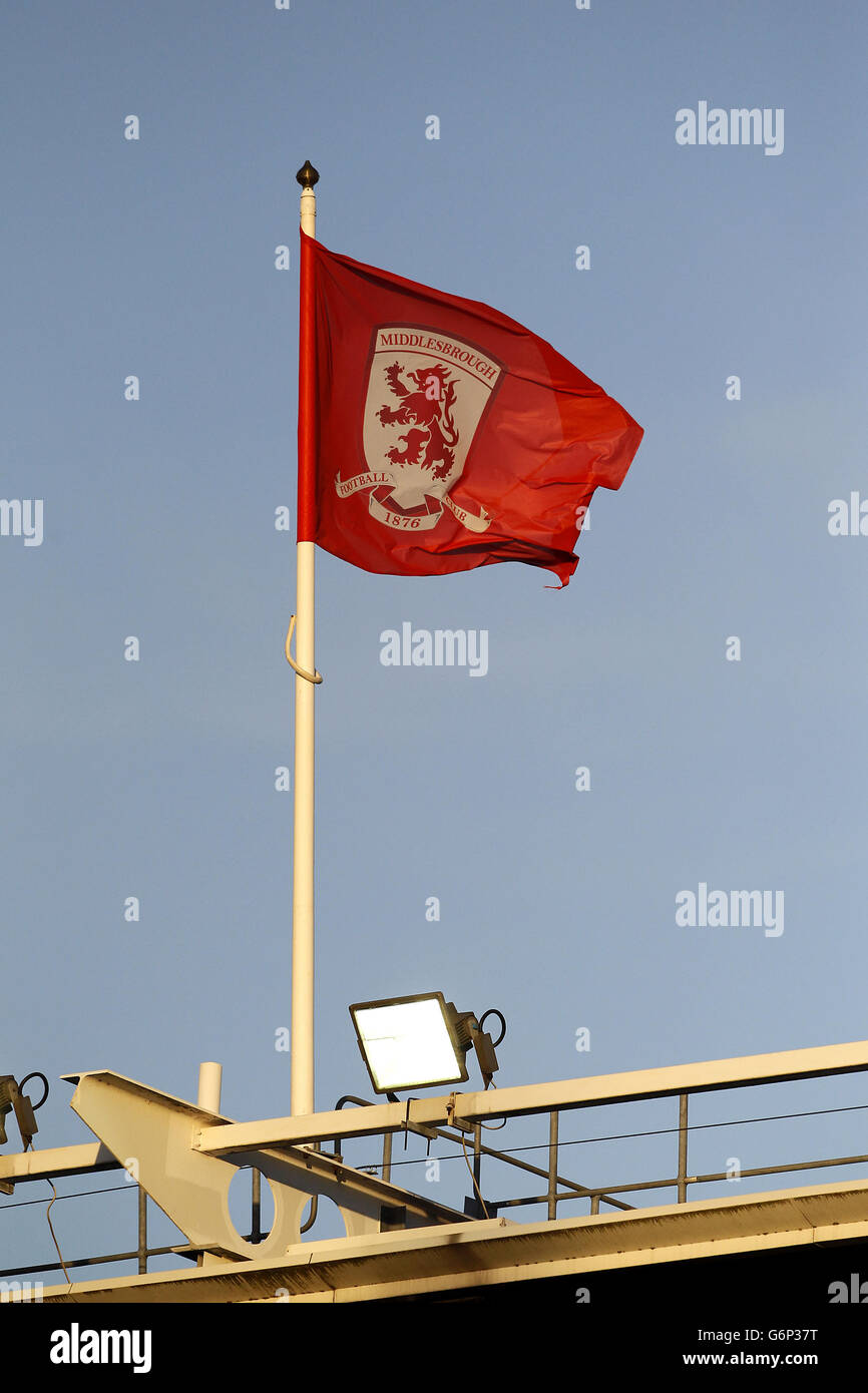 Calcio - Sky Bet Championship - Middlesbrough v Reading - The Riverside Stadium. Vista generale di una bandiera che vola sul Riverside Stadium Foto Stock