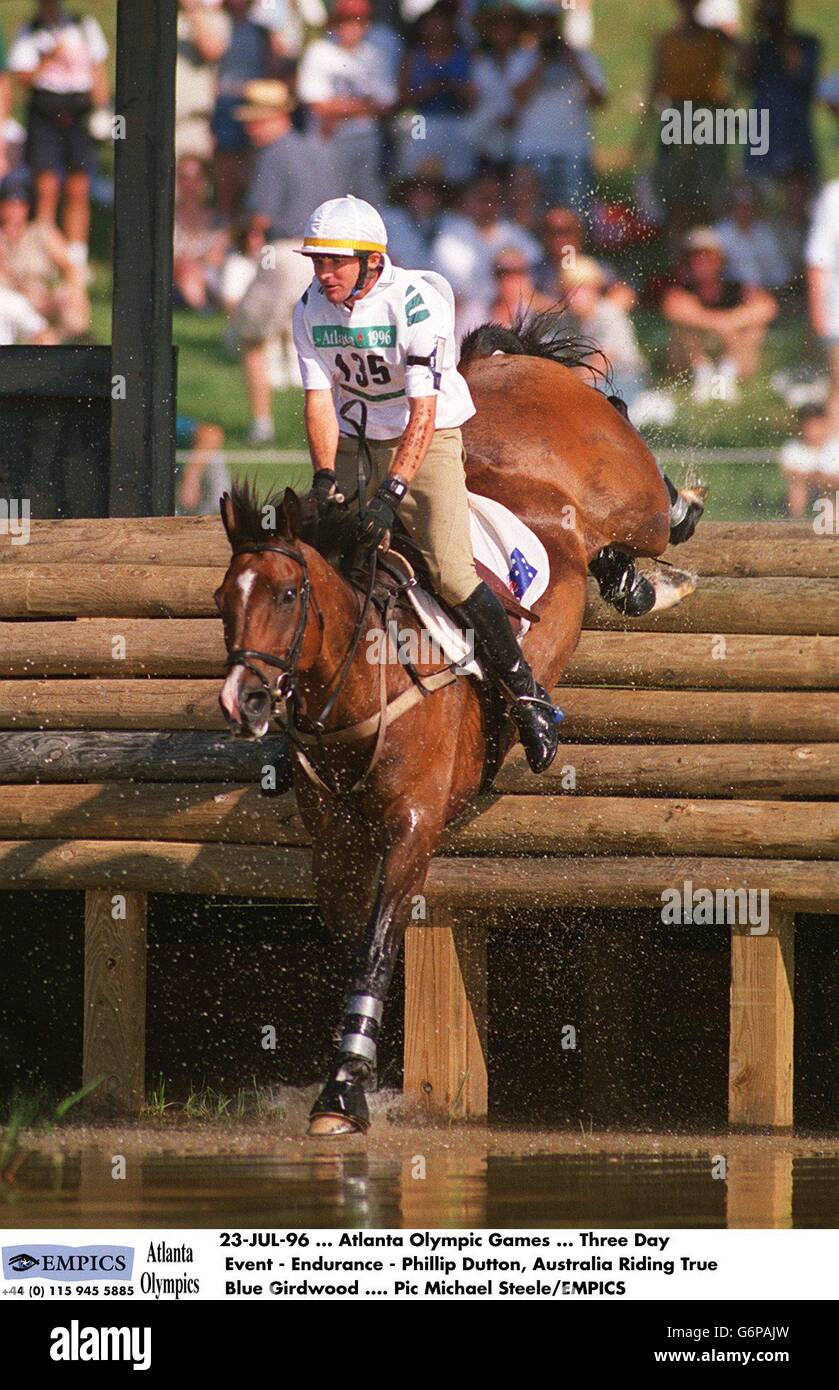 23-JUL-96 ... Giochi Olimpici di Atlanta ... Evento di tre giorni - Endurance - Phillip Dutton, Australia, in sella a True Blue Girdwood Foto Stock