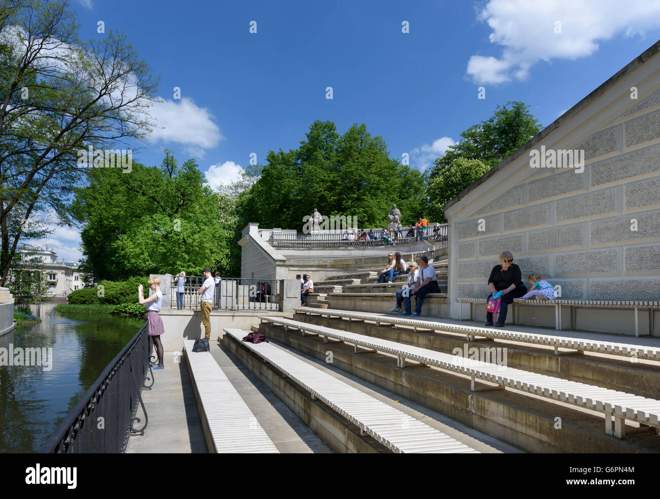 Il teatro sul lago del Parco di Łazienki Warsaw Foto Stock