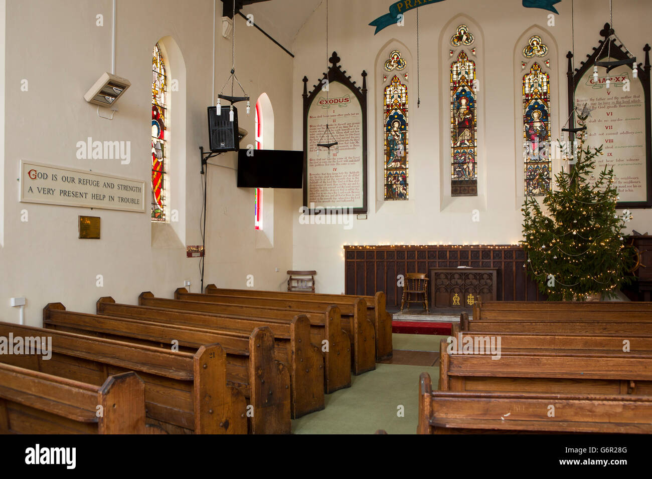 Regno Unito, Gloucestershire, Gloucester Docks, Mariner's Chiesa, semplice interno Foto Stock