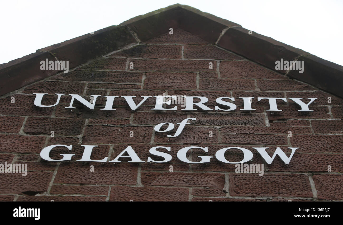 Visione generale dell'Università di Glasgow, dove il whistleblower Edward Snowden ha accettato di candidarsi per il rettore. Foto Stock