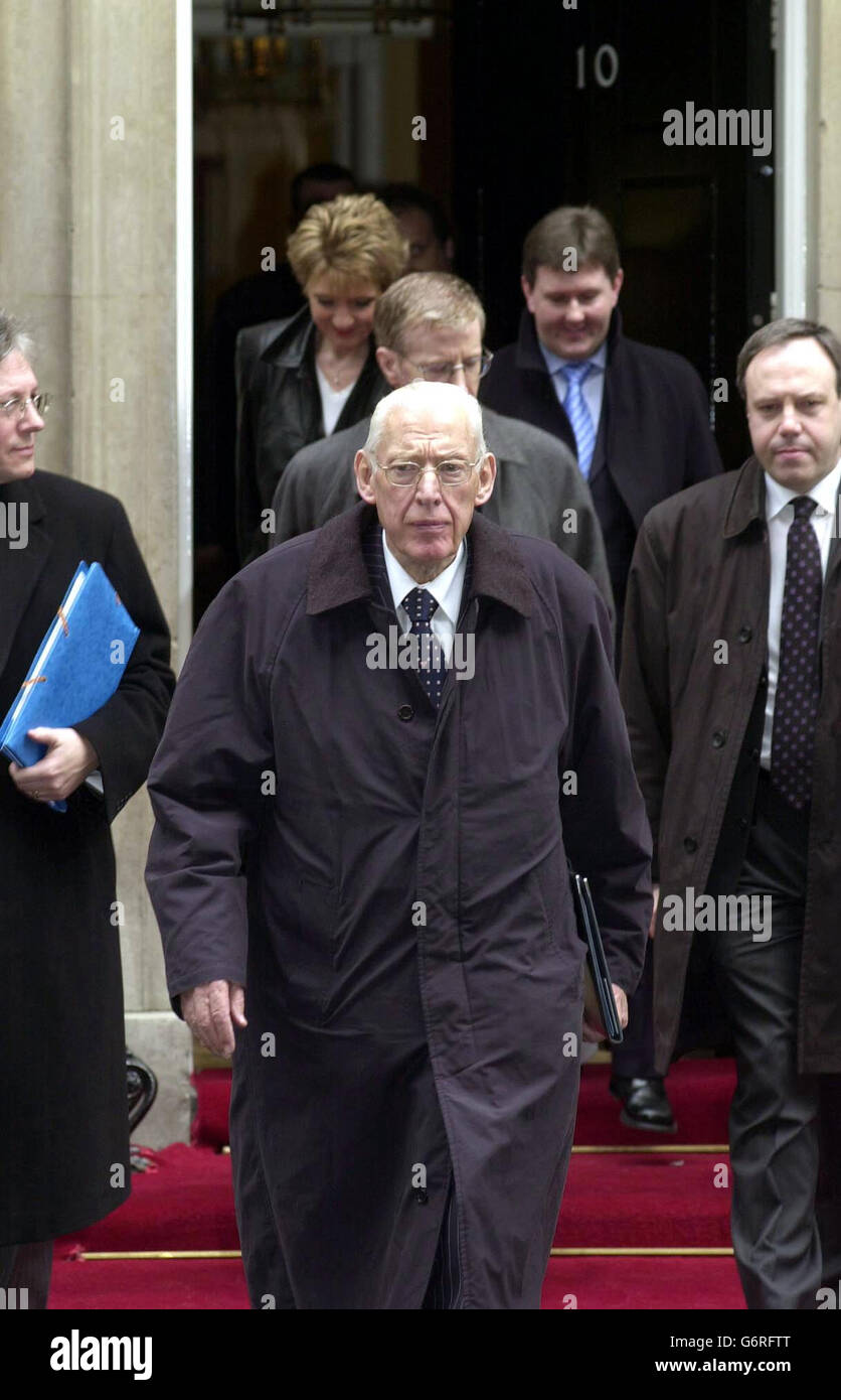 Ian Paisley foglie No.10 Downing Street Foto Stock