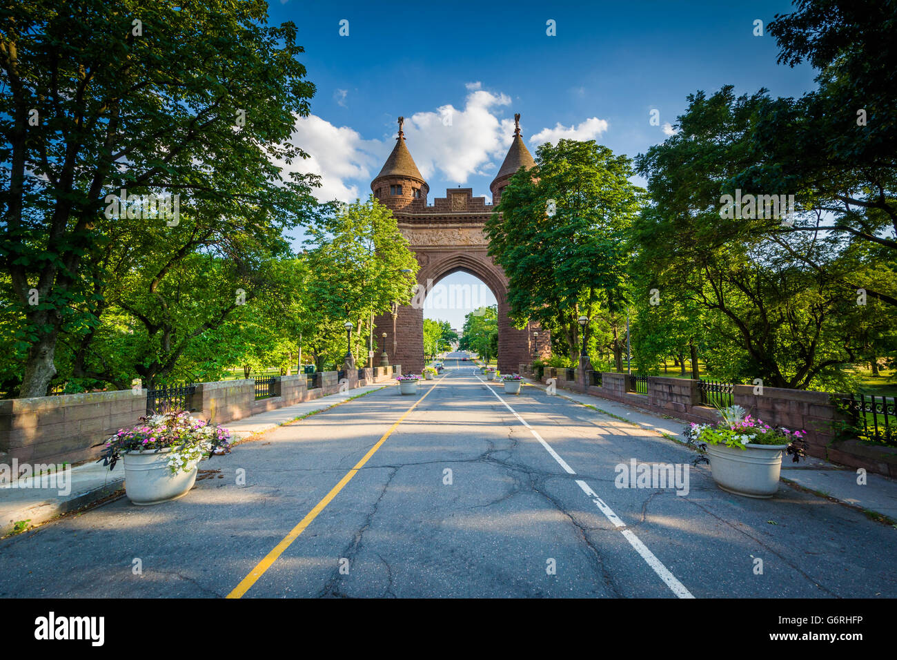 I soldati e marinai Memorial Arch, a Hartford, Connecticut. Foto Stock