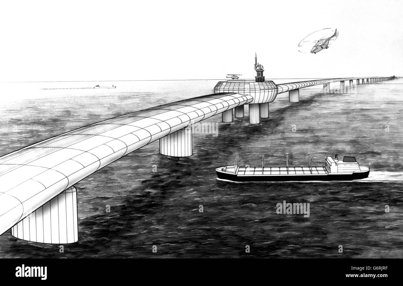 Channel Tunnel - Ingegneria la scadenza di un progetto - Artista della impressione di Eurolink Bridge Foto Stock