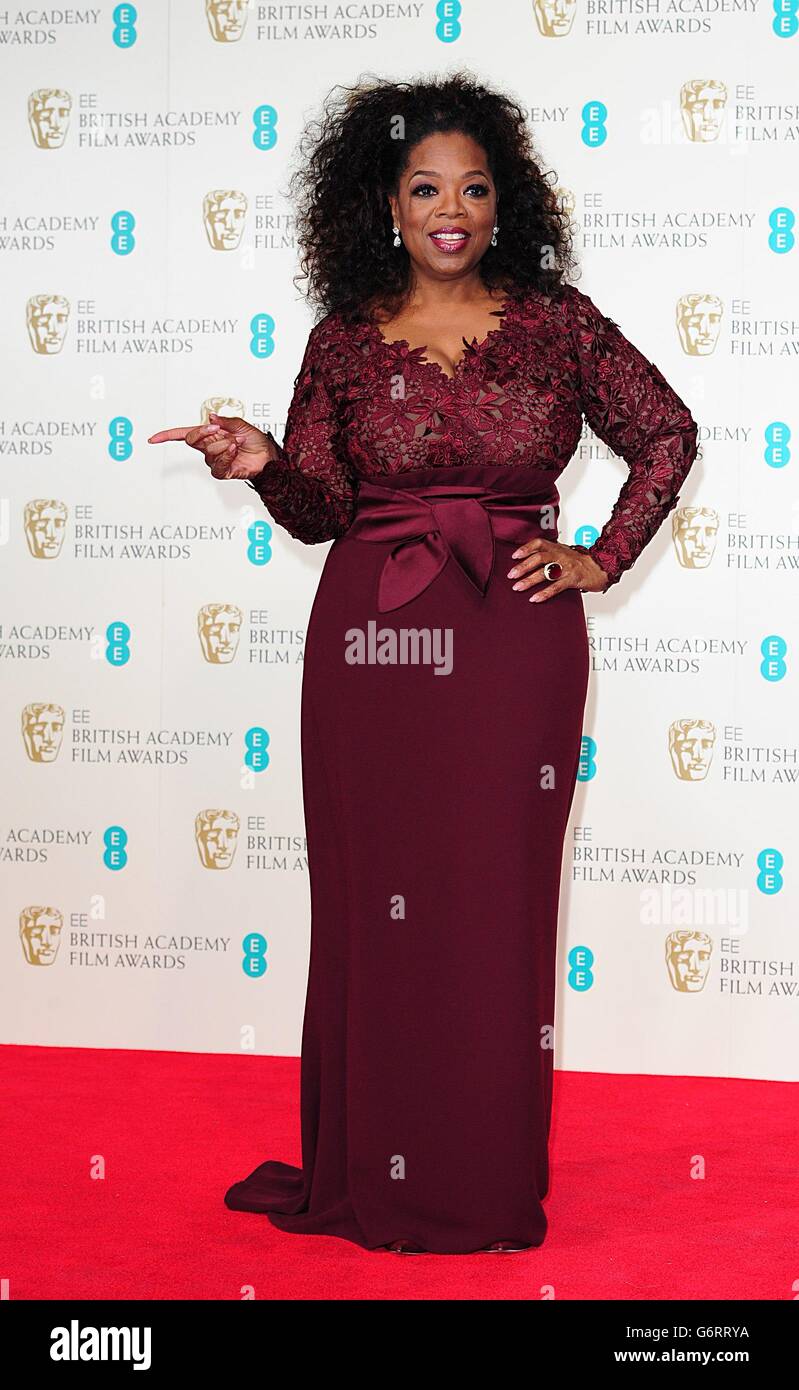 Oprah Winfrey all'EE British Academy Film Awards 2014, presso la Royal Opera House, Bow Street, Londra. Foto Stock