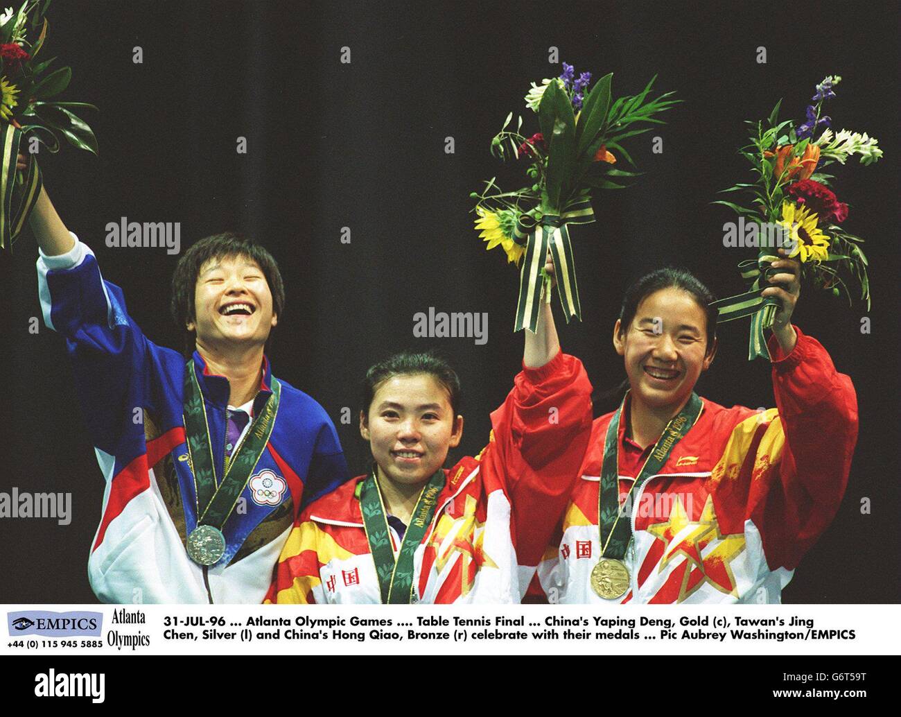 I Giochi olimpici di Atlanta .... Tennis da tavolo finale di Foto Stock
