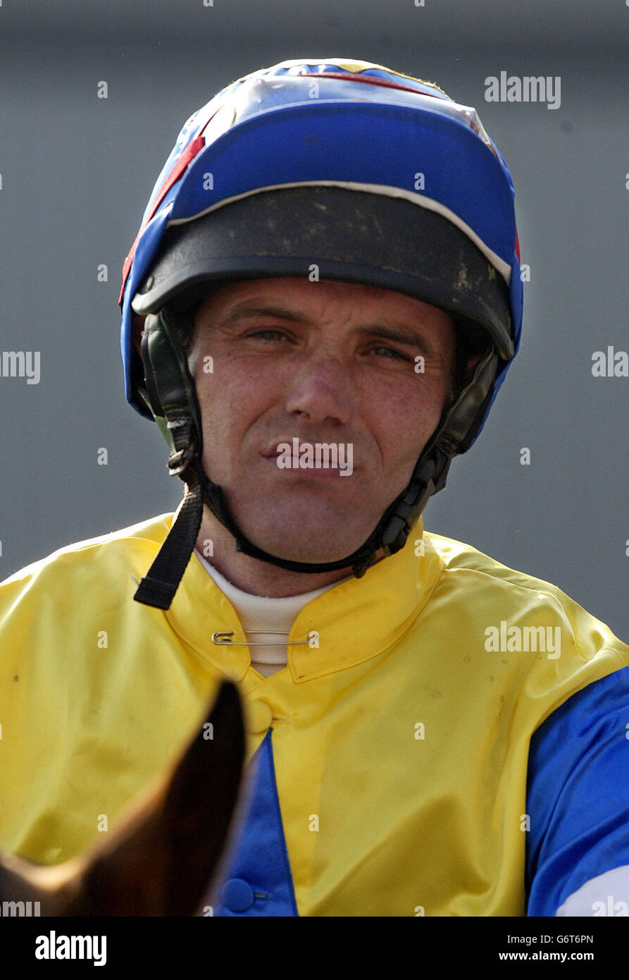 Jockey - Steven James Graham oggi, Wolverhampton, lunedì 1 marzo 2004. Foto: Nick Potts/PA Sport Foto Stock