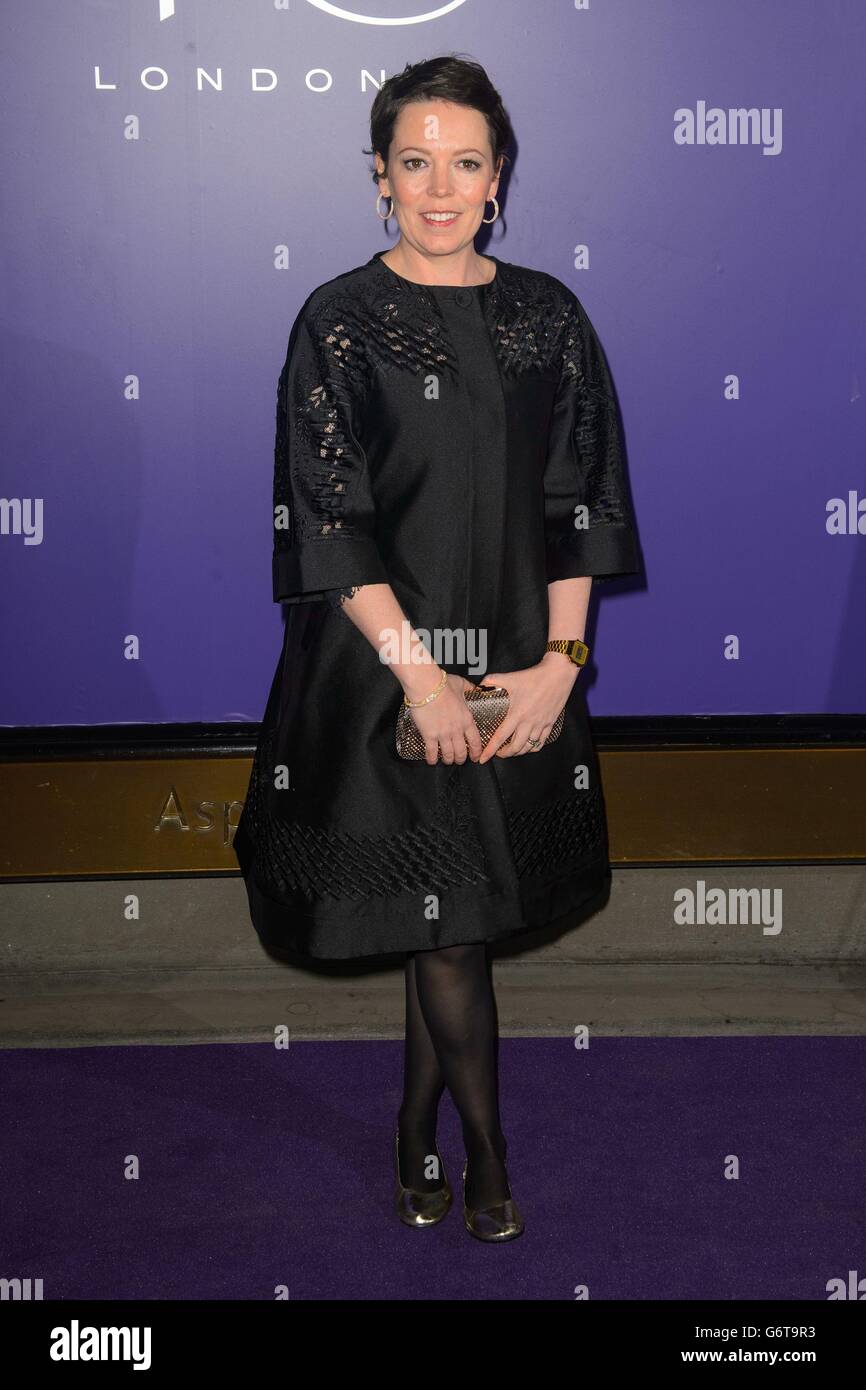 Olivia Colman arriva al British Academy Film Awards Nominee's party, ad Asprey, New Bond Street, nel centro di Londra. Foto Stock