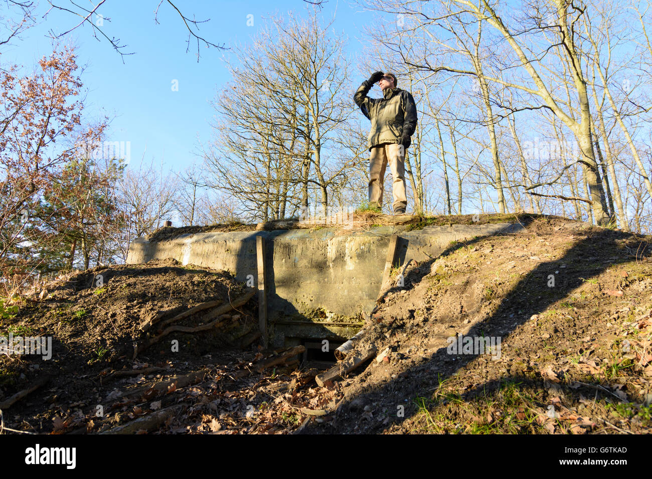 Bunker dalla seconda guerra mondiale in Junge Heide, Dresda, Germania, Sassonia, Sassonia, Foto Stock